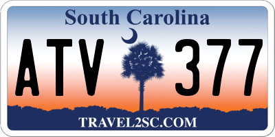 SC license plate ATV377