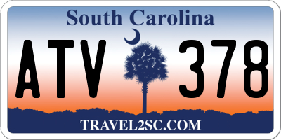 SC license plate ATV378