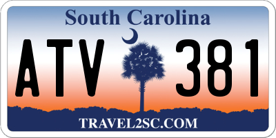 SC license plate ATV381