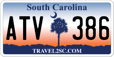 SC license plate ATV386