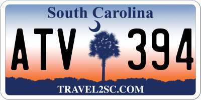 SC license plate ATV394