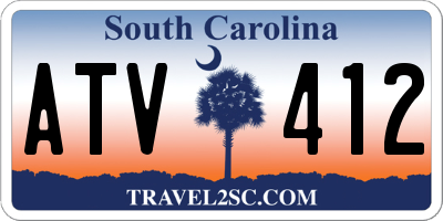 SC license plate ATV412