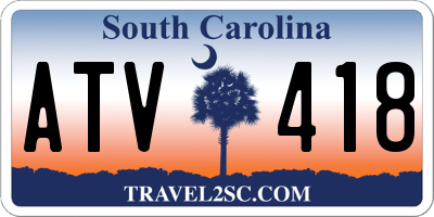 SC license plate ATV418