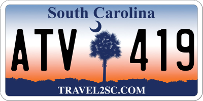 SC license plate ATV419