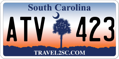 SC license plate ATV423