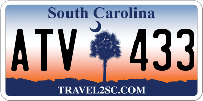 SC license plate ATV433