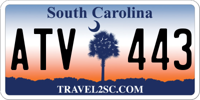SC license plate ATV443