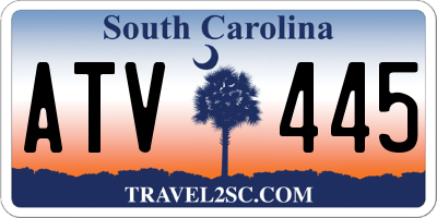 SC license plate ATV445