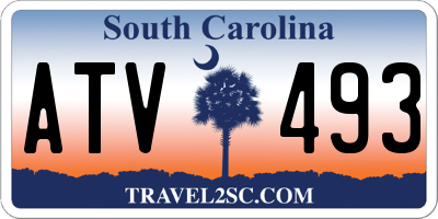 SC license plate ATV493