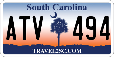 SC license plate ATV494