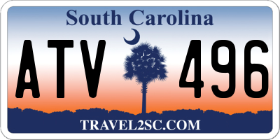 SC license plate ATV496