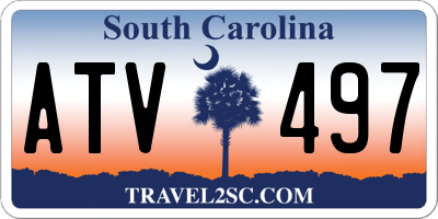 SC license plate ATV497