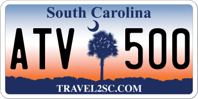 SC license plate ATV500