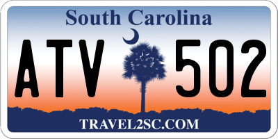SC license plate ATV502