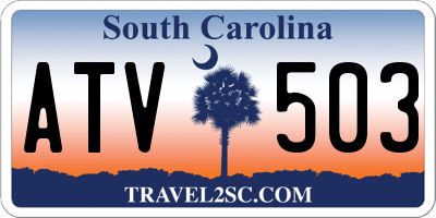 SC license plate ATV503