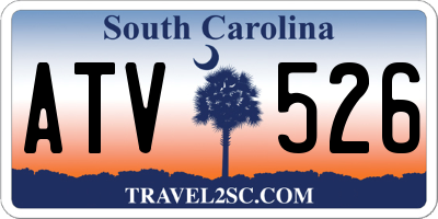 SC license plate ATV526