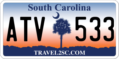 SC license plate ATV533