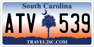 SC license plate ATV539