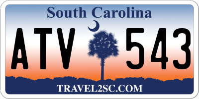 SC license plate ATV543