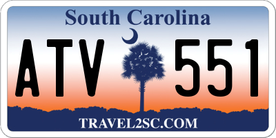 SC license plate ATV551