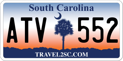 SC license plate ATV552
