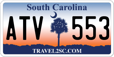 SC license plate ATV553