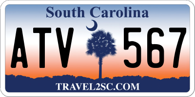 SC license plate ATV567