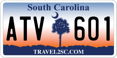 SC license plate ATV601