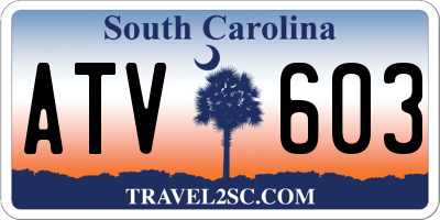 SC license plate ATV603
