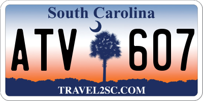 SC license plate ATV607