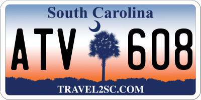 SC license plate ATV608