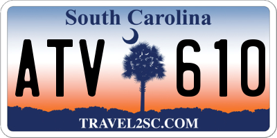 SC license plate ATV610