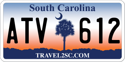SC license plate ATV612