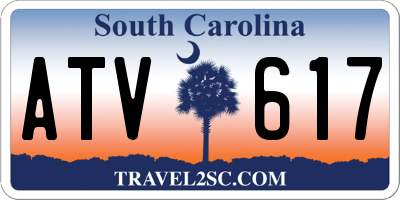 SC license plate ATV617