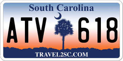 SC license plate ATV618