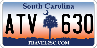 SC license plate ATV630