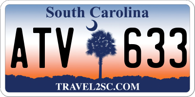 SC license plate ATV633