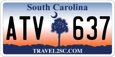 SC license plate ATV637