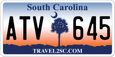 SC license plate ATV645