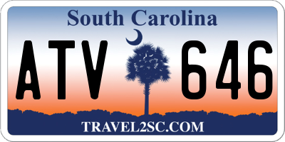 SC license plate ATV646