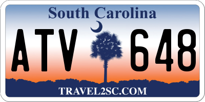 SC license plate ATV648