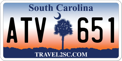 SC license plate ATV651