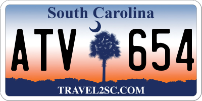 SC license plate ATV654