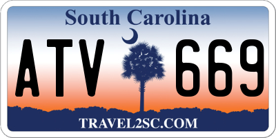 SC license plate ATV669