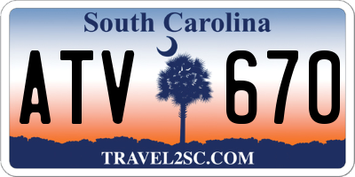 SC license plate ATV670