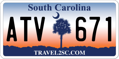 SC license plate ATV671