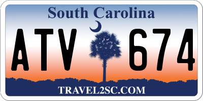 SC license plate ATV674