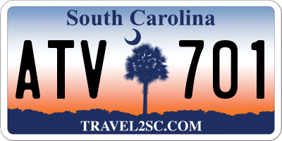 SC license plate ATV701