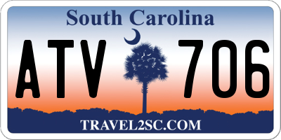 SC license plate ATV706