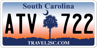 SC license plate ATV722